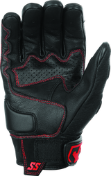 Speed and Strength Twist of Fate Leather Gloves Black/Red - Small - Cycle City Outdoors