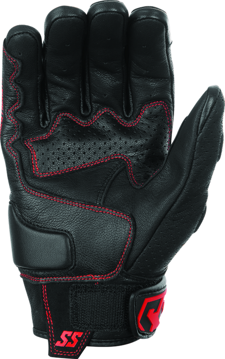 Speed and Strength Twist of Fate Leather Gloves Black/Red - Small - Cycle City Outdoors