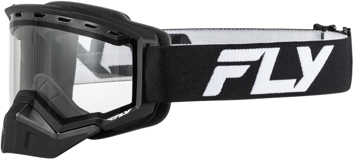 Yth Focus Snow Goggle Blk/Wht W/ Clear Lens - Cycle City Outdoors