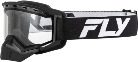 Yth Focus Snow Goggle Blk/Wht W/ Clear Lens - Cycle City Outdoors