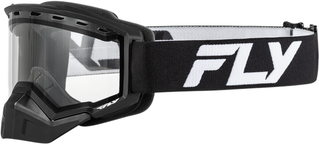 Yth Focus Snow Goggle Blk/Wht W/ Clear Lens - Cycle City Outdoors
