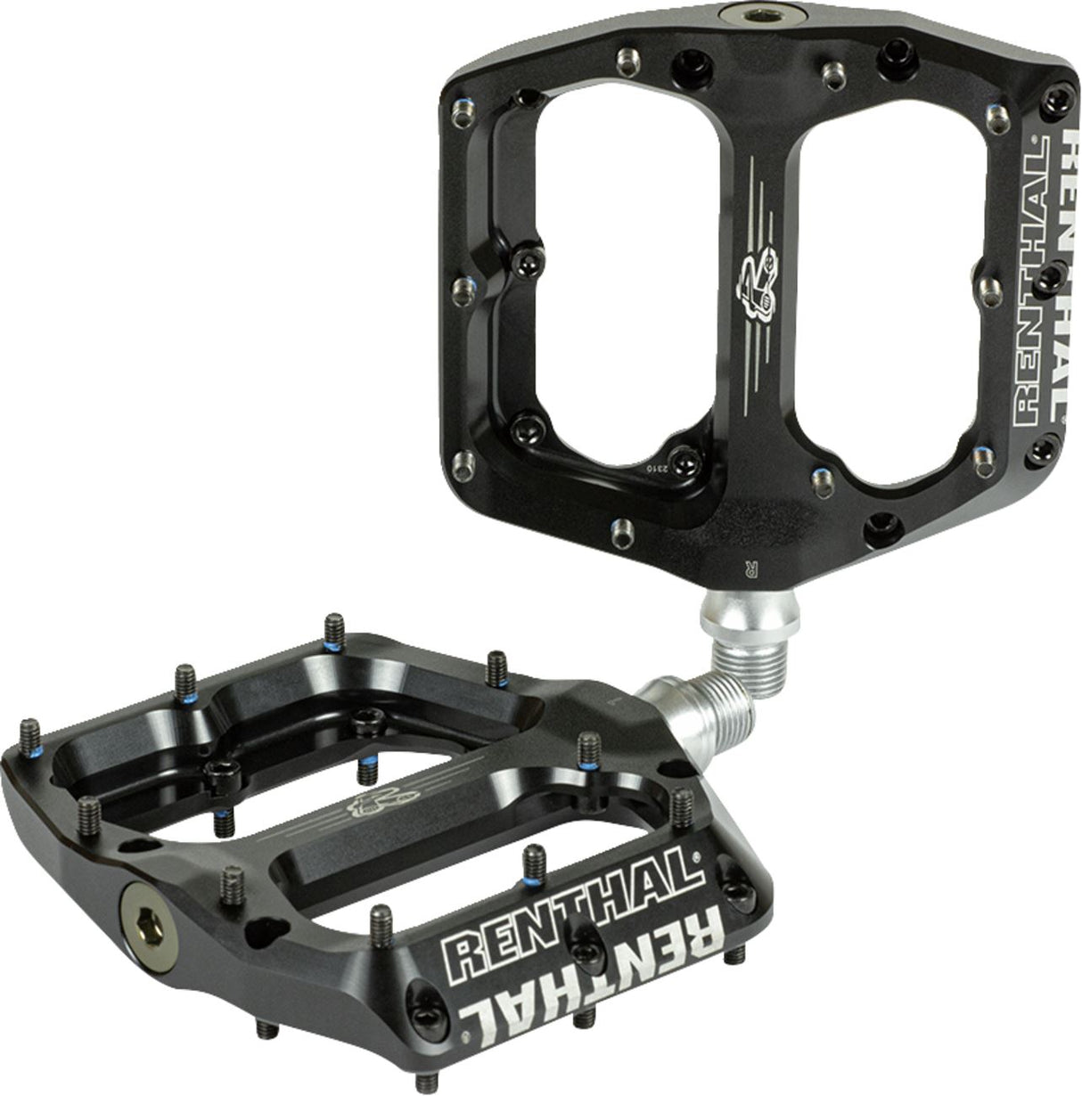 RENTHAL Revo-F Flat Pedals - Black PD10001-001-01
