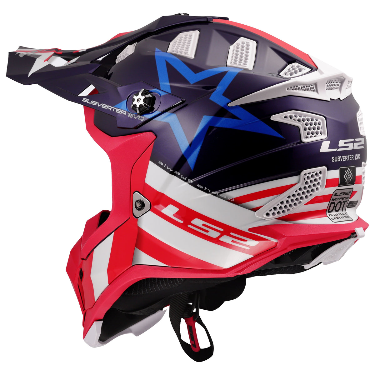 LS2 Subverter EVO Motocross Helmet | Constellation | Gloss Red/White/Blue | XS–3XL | 700-1241
