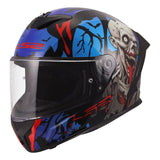 LS2 Rapid III Full Face Street Helmet | Zombie | Gloss Black/Blue/Red | XS–3XL | 820-1151