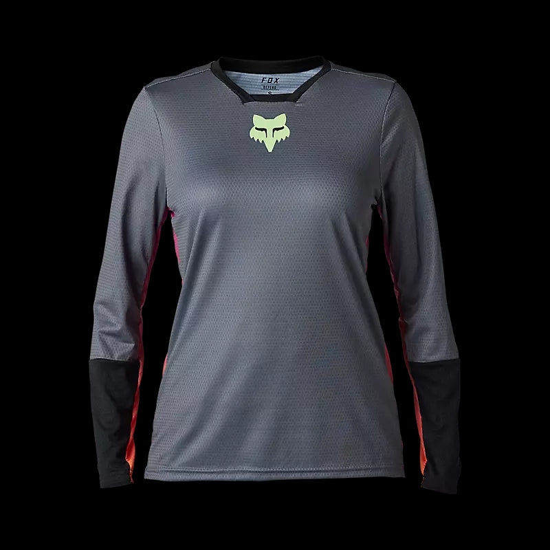 Fox Racing - Womens Defend Race Long Sleeve Jersey - Pewter Grey - S