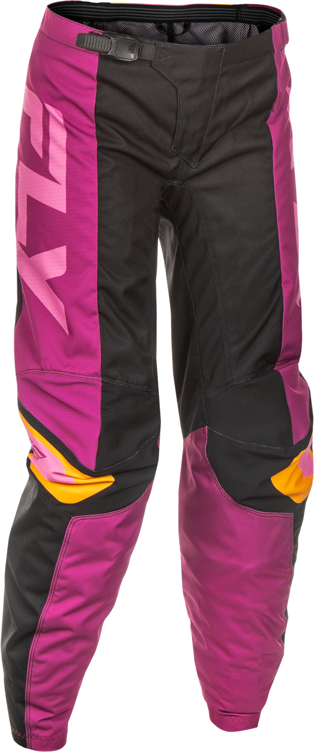 Women's F 16 Pants Black/Mauve/Yellow Sz 0/02 - Cycle City Outdoors