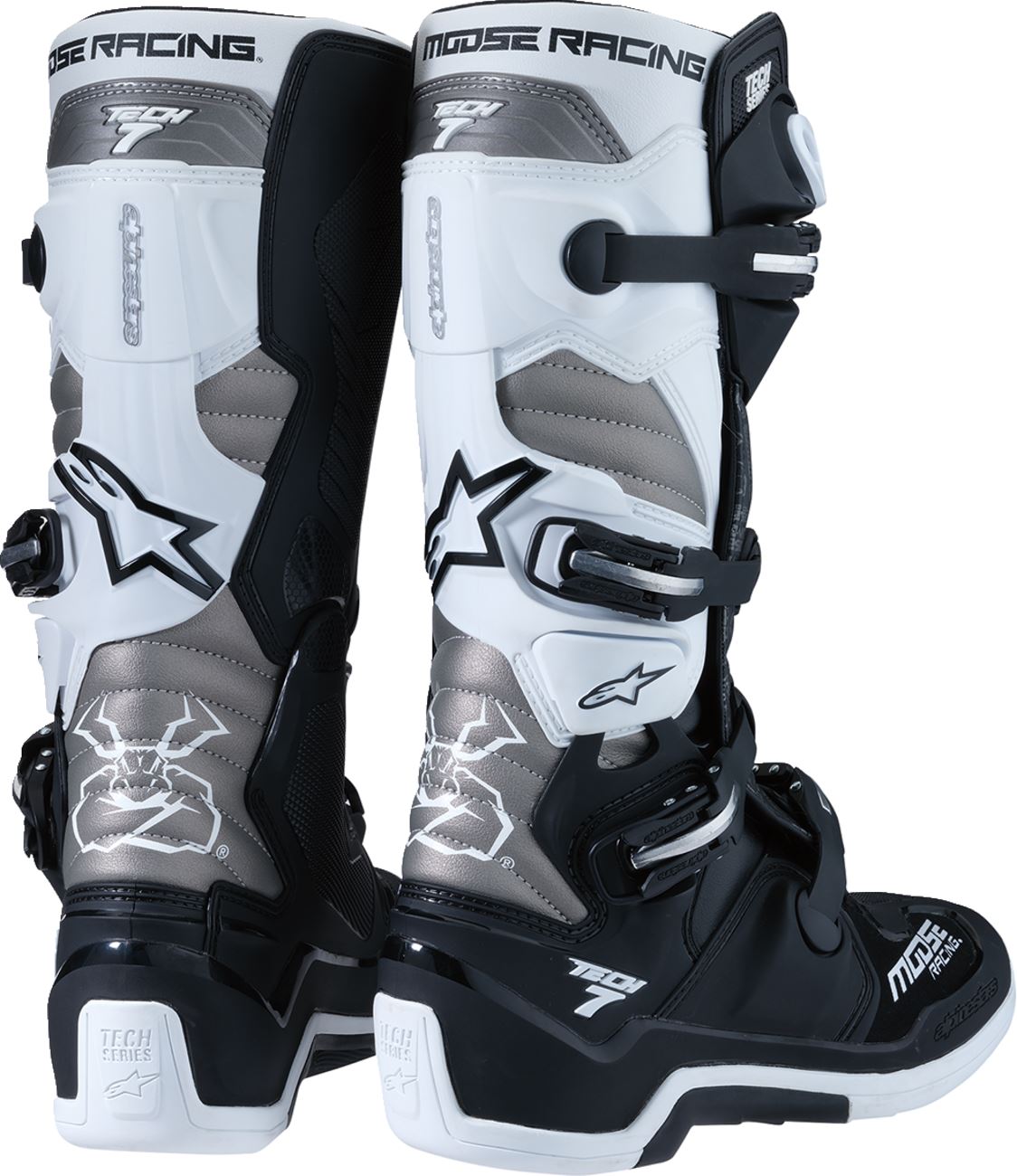 Moose Racing Tech 7 MX Boots by Alpinestars | Black/White/Grey