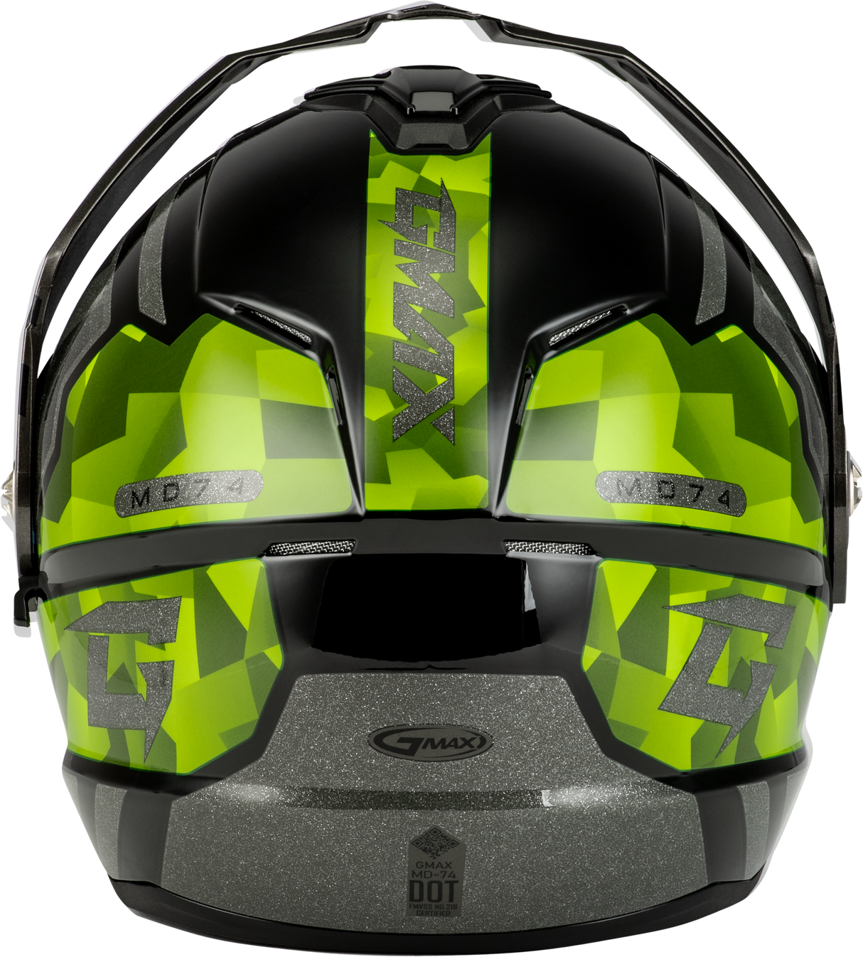 Md 74 Striker Modular Helmet W Gld Shld Blk/Slvr/Grn Mtlc Xl