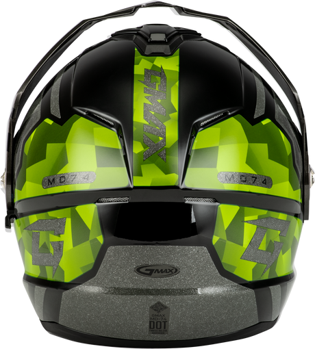 Md 74 Striker Modular Helmet W Gld Shld Blk/Slvr/Grn Mtlc Lg