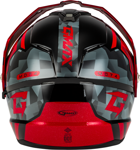 Md 74 Striker Modular Helmet W Red Shield Blk/Gry/Rd Mtlc Md