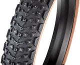45NRTH Dillinger 5 Studded Fat Bike Tire - 26x4.6 Tan | 258 Concave Carbide Aluminum Studs | 60 TPI Tubeless