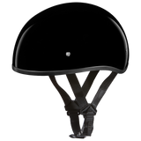 DOT Approved Daytona Skull Cap Half Shell Motorcycle Helmet - Beanie Style for Motorcycles, Cruisers, Scooters, and Mopeds W/O Visor- Hi-Gloss Black