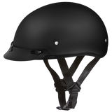 DOT Approved Daytona Skull Cap Half Shell Motorcycle Helmet - Beanie Style for Motorcycles, Cruisers, Scooters, and Mopeds - Dull Black