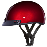 DOT Approved Daytona Skull Cap Half Shell Motorcycle Helmet - Beanie Style for Motorcycles, Cruisers, Scooters, and Mopeds - Black Cherry