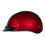 DOT Approved Daytona Skull Cap Half Shell Motorcycle Helmet - Beanie Style for Motorcycles, Cruisers, Scooters, and Mopeds - Black Cherry