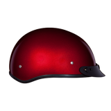 DOT Approved Daytona Skull Cap Half Shell Motorcycle Helmet - Beanie Style for Motorcycles, Cruisers, Scooters, and Mopeds - Black Cherry