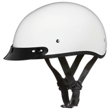 DOT Approved Daytona Skull Cap Half Shell Motorcycle Helmet - Beanie Style for Motorcycles, Cruisers, Scooters, and Mopeds - Hi-Gloss White