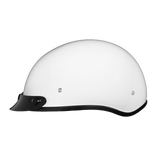 DOT Approved Daytona Skull Cap Half Shell Motorcycle Helmet - Beanie Style for Motorcycles, Cruisers, Scooters, and Mopeds - Hi-Gloss White