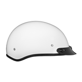 DOT Approved Daytona Skull Cap Half Shell Motorcycle Helmet - Beanie Style for Motorcycles, Cruisers, Scooters, and Mopeds - Hi-Gloss White