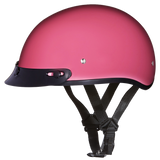 DOT Approved Daytona Skull Cap Half Shell Motorcycle Helmet - Beanie Style for Motorcycles, Cruisers, Scooters, and Mopeds - Hi-Gloss Pink