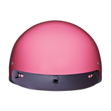 DOT Approved Daytona Skull Cap Half Shell Motorcycle Helmet - Beanie Style for Motorcycles, Cruisers, Scooters, and Mopeds - Hi-Gloss Pink