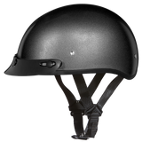 DOT Approved Daytona Skull Cap Half Shell Motorcycle Helmet - Beanie Style for Motorcycles, Cruisers, Scooters, and Mopeds - Gun Metal Grey Metallic
