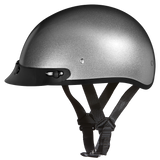 DOT Approved Daytona Skull Cap Half Shell Motorcycle Helmet - Beanie Style for Motorcycles, Cruisers, Scooters, and Mopeds - Silver Metallic