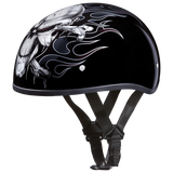 DOT Approved Daytona Motorcycle Half Face Helmet - Skull Cap Graphics for Men & Women, Scooters, ATVs, UTVs & Choppers - W/ Cross Bones