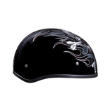 DOT Approved Daytona Motorcycle Half Face Helmet - Skull Cap Graphics for Men & Women, Scooters, ATVs, UTVs & Choppers - W/ Cross Bones