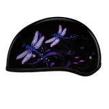DOT Approved Daytona Motorcycle Half Face Helmet - Skull Cap Graphics for Men & Women, Scooters, ATVs, UTVs & Choppers - W/ Dragonfly