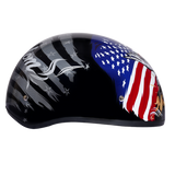 DOT Approved Daytona Motorcycle Half Face Helmet - Skull Cap Graphics for Men & Women, Scooters, ATVs, UTVs & Choppers - W/ Freedom 2.0