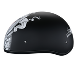 DOT Approved Daytona Motorcycle Half Face Helmet - Skull Cap Graphics for Men & Women, Scooters, ATVs, UTVs & Choppers - W/ Make 'Em Pay