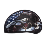 DOT Approved Daytona Motorcycle Half Face Helmet - Skull Cap Graphics for Men & Women, Scooters, ATVs, UTVs & Choppers - W/ USA