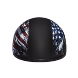 DOT Approved Daytona Motorcycle Half Face Helmet - Skull Cap Graphics for Men & Women, Scooters, ATVs, UTVs & Choppers - W/ USA