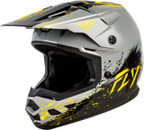 Youth Kinetic Drip Helmet Grey/Black/Yellow Ys