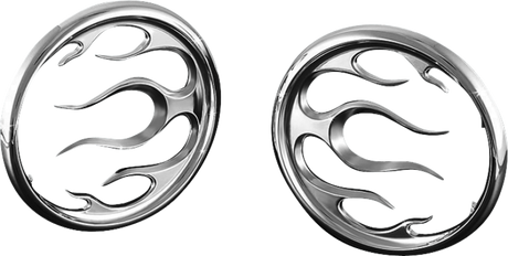 Kuryakyn Flame Speaker Grills Chrome - Cycle City Outdoors