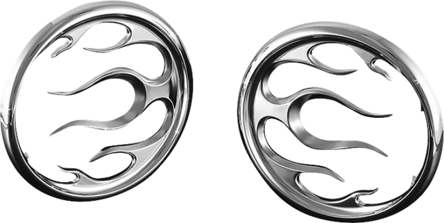 Kuryakyn Flame Speaker Grills Chrome - Cycle City Outdoors