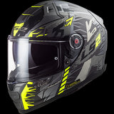 LS2 - Citation II Techbot Full Face Helmet - Titanium/Hi-Vis - L (Open Box)