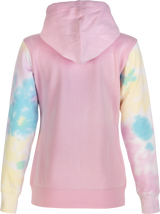 Women's Fly Tie Dye Zip Up Hoodie Pink/Yellow/Blue Md - Cycle City Outdoors