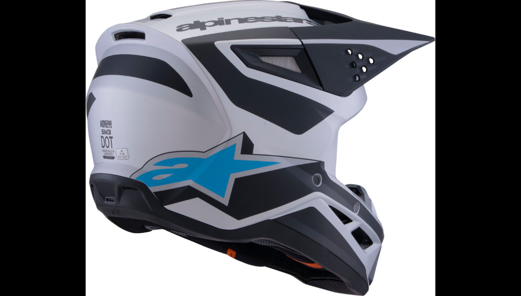 Alpinestars SM3 Heat Helmet Silver/Blue/Black Lg