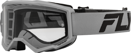 Youth Focus Goggle Silver/Char W/ Clear Lens - Cycle City Outdoors