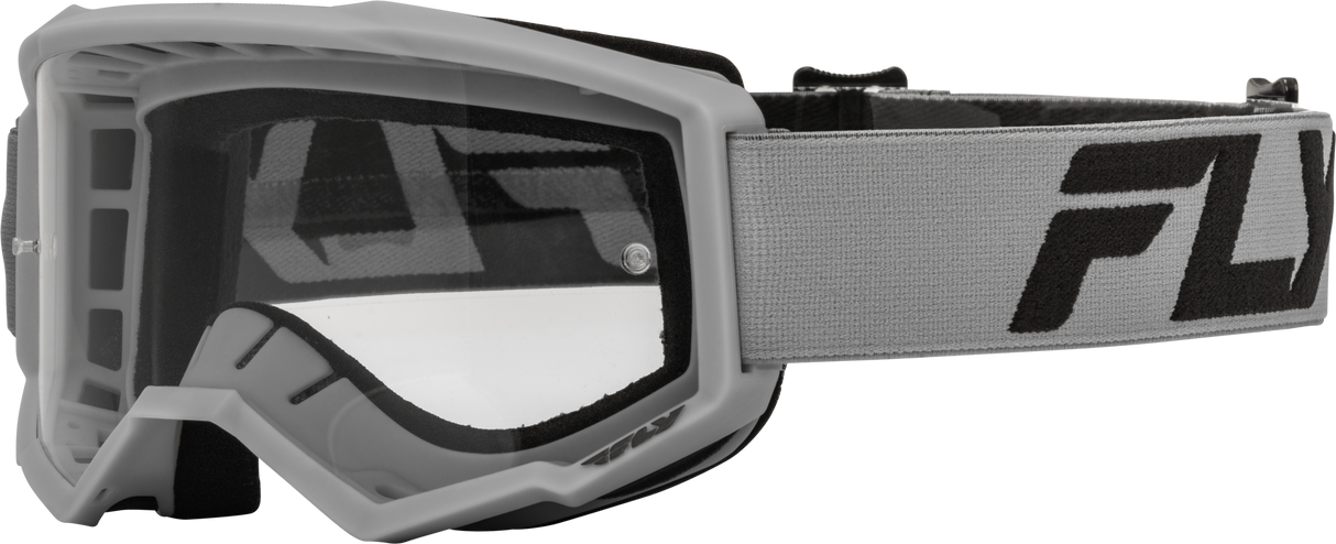 Focus Goggle Silver/Charcoal W/ Clear Lens - Cycle City Outdoors