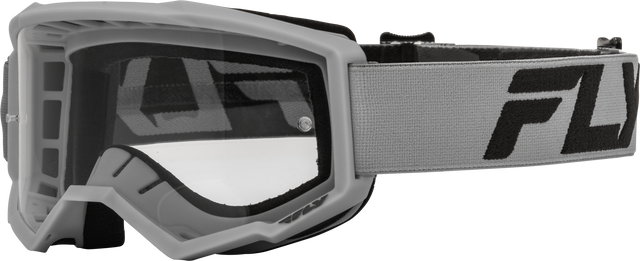 Focus Goggle Silver/Charcoal W/ Clear Lens - Cycle City Outdoors