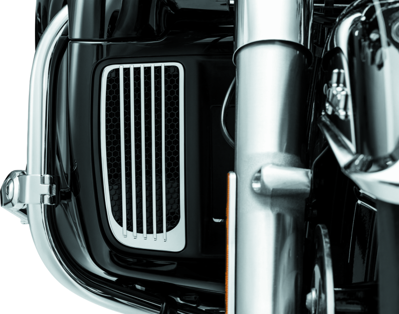 Kuryakyn Radiator Grills For Twin Cooled Models Chrome & Black (Pair) - Cycle City Outdoors