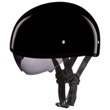 D.O.T. Daytona Skull Cap W/ Inner Shield- Hi-Gloss Black