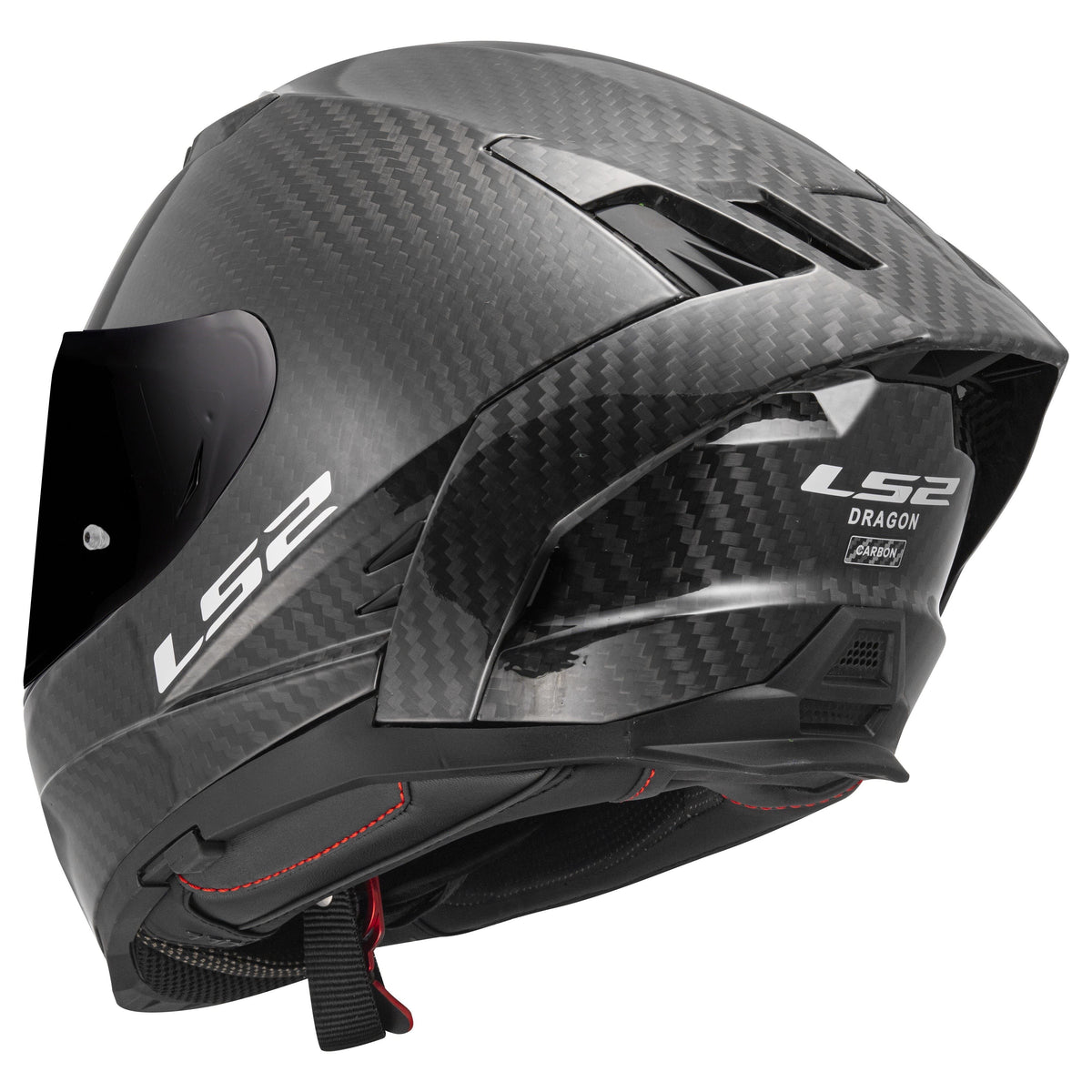LS2 Dragon Carbon Full Face Street Helmet | Solid | Gloss Black | XS–3XL | 807-2001