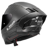 LS2 Dragon Carbon Full Face Street Helmet | Solid | Gloss Black | XS–3XL | 807-2001
