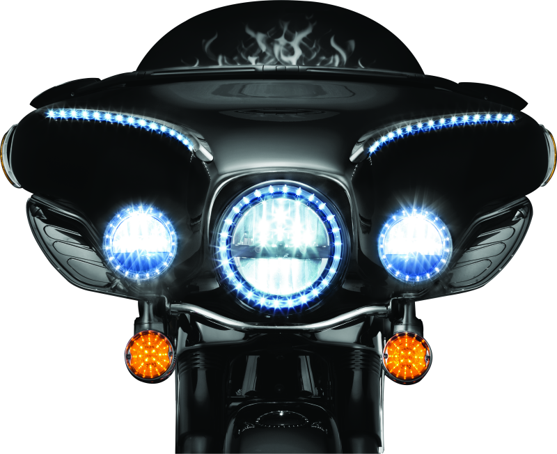 Kuryakyn LED Front Turn Signal Conversion Flat Style Insert Amber Lens - Cycle City Outdoors