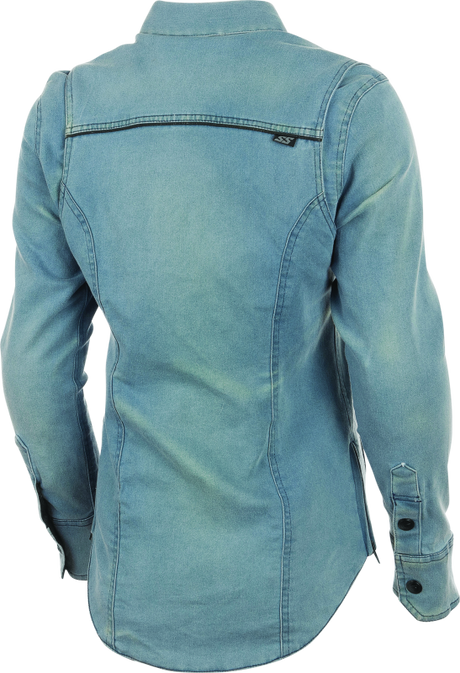 Speed and Strength Speed Society Armored Moto Shirt Denim Blue Womens - XS - Cycle City Outdoors