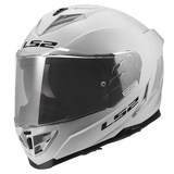 LS2 Assault III Solid Gloss White Motorcycle Helmet
